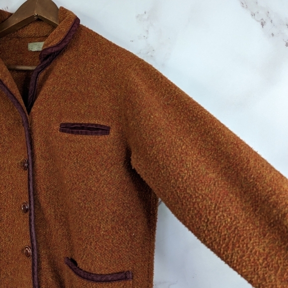 The Territory Ahead Jacket Womens Medium Wool Coat Button Orange Brown Corduroy - Picture 12 of 12